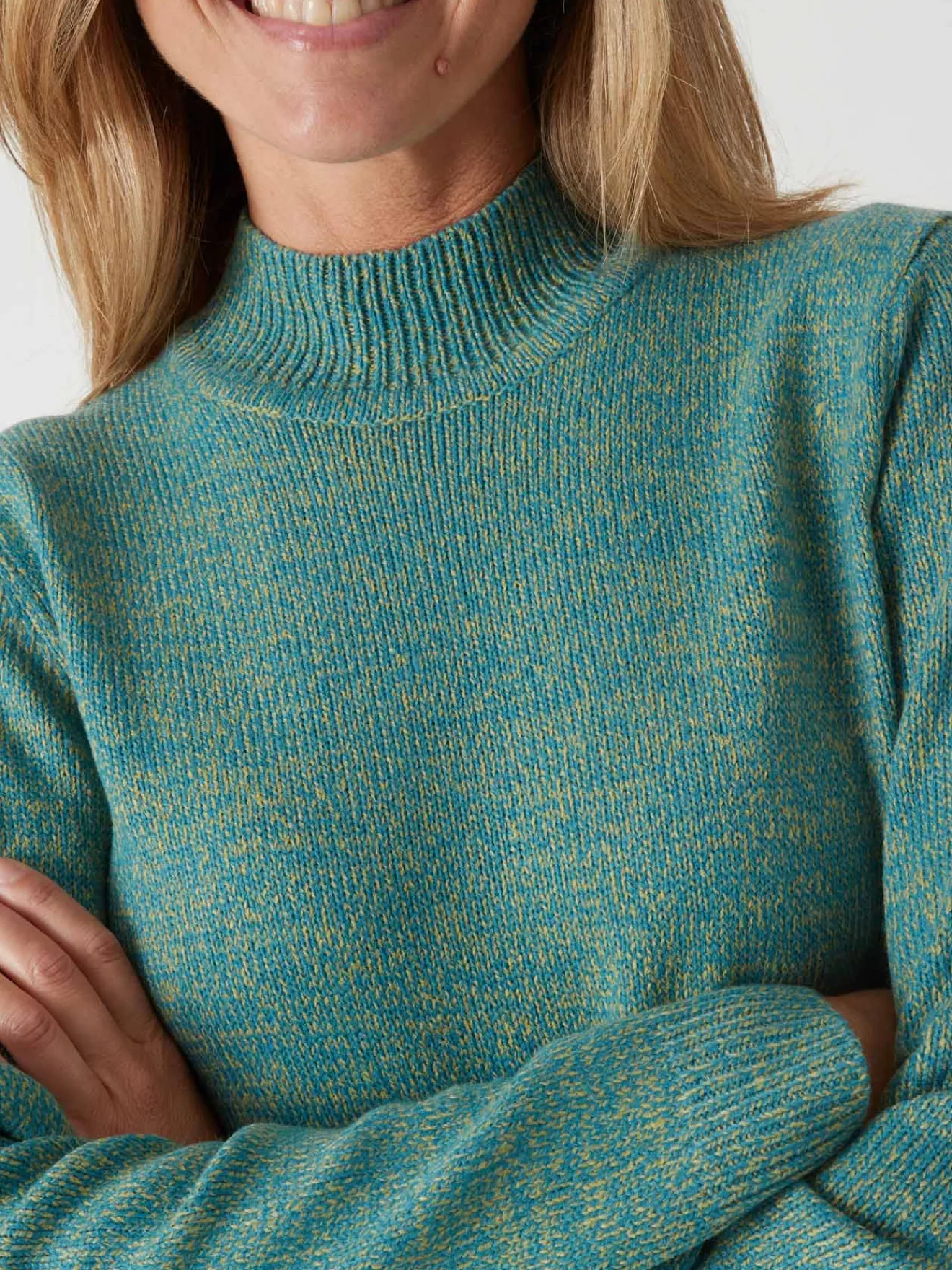 Pull col montant manches longues Femme Pull