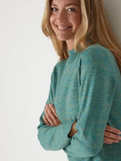 Pull col montant manches longues Femme Pull