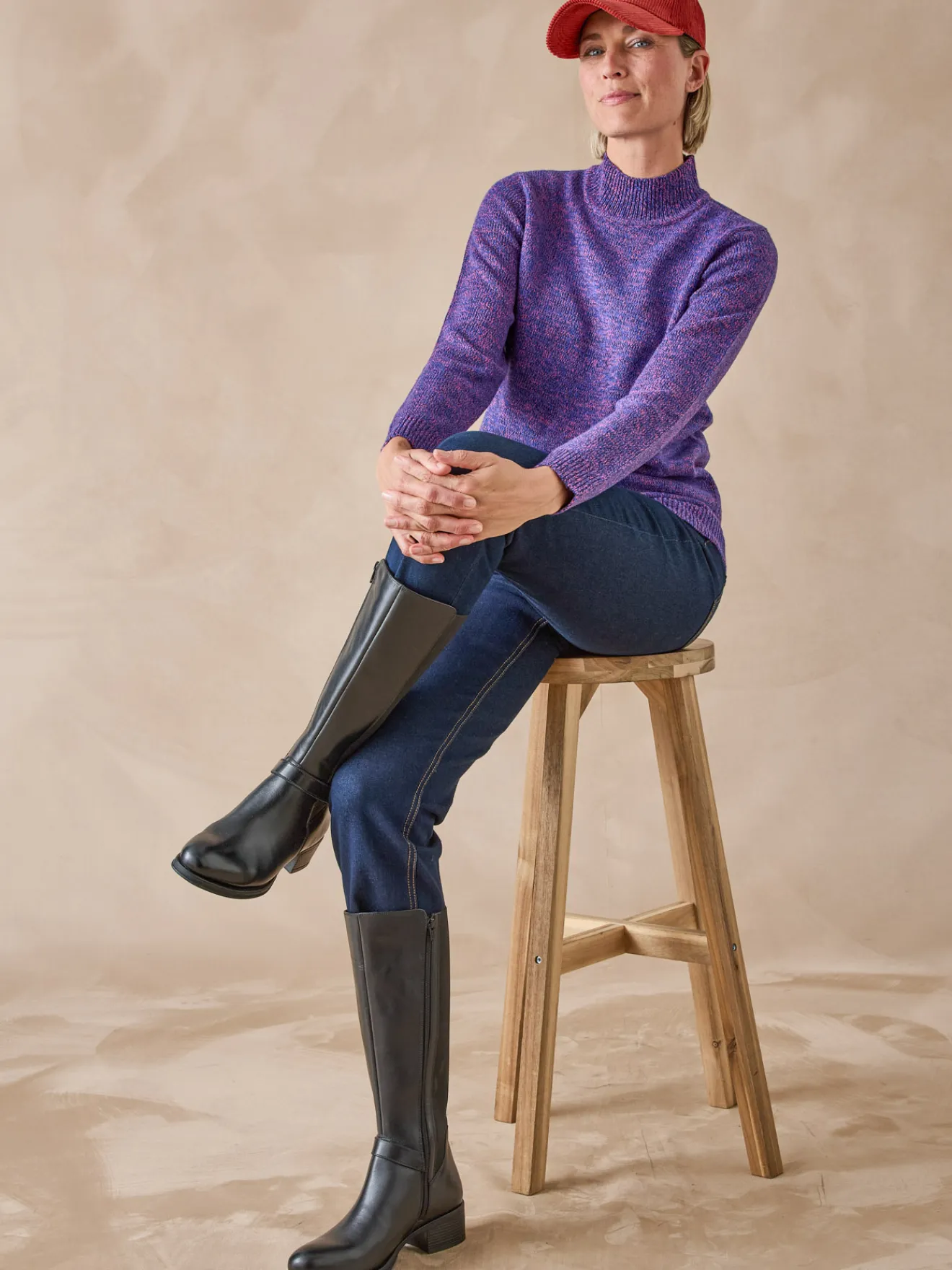 Best Pull col montant manches longues Femme Pull