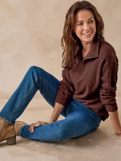 New Pull col montant zippé Femme Pull