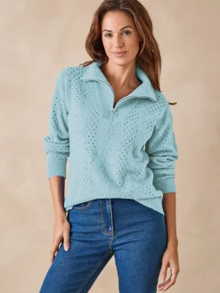 Online Pull col montant zippé Femme Pull