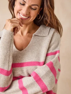 Best Pull col polo en pure laine Femme Pull