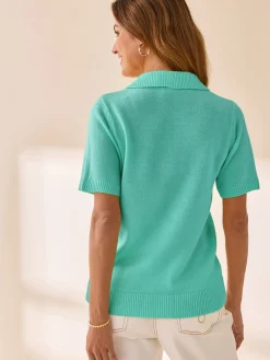 Online Pull col polo manches courtes Femme Pull