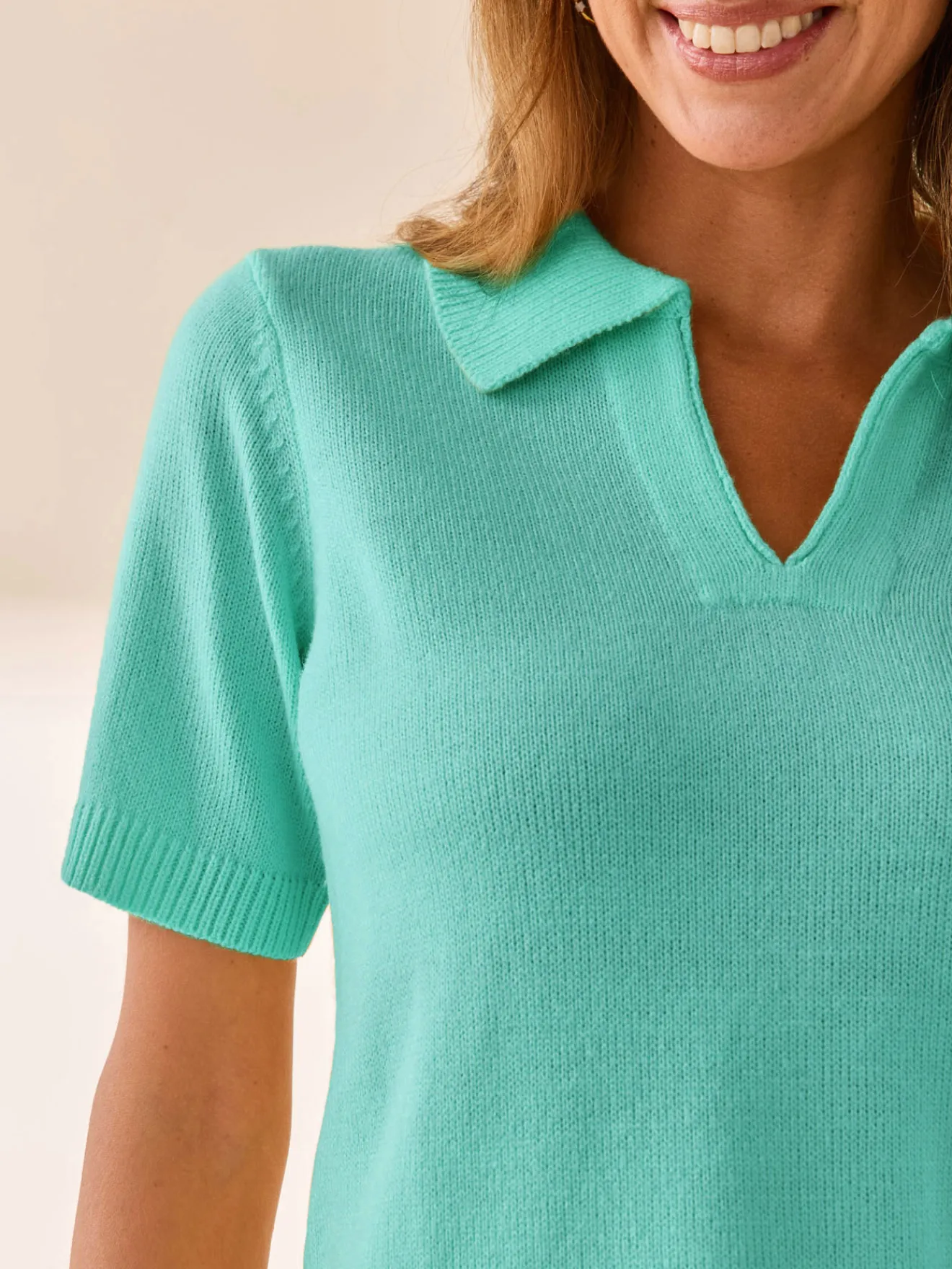 Online Pull col polo manches courtes Femme Pull