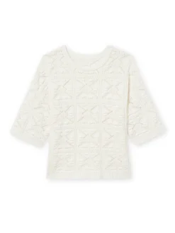 Clearance Pull court façon crochet Femme Pull