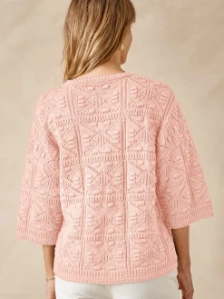 Online Pull court façon crochet Femme Pull