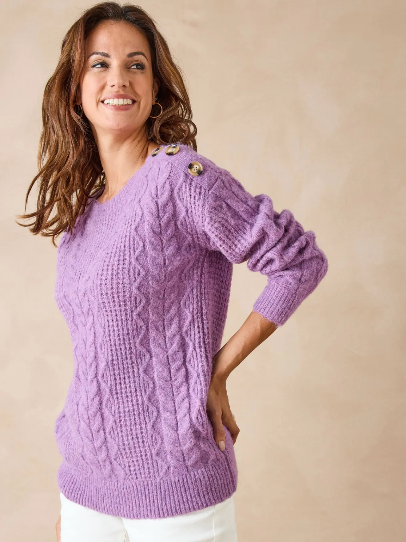 Best Pull en maille fantaisie col rond Femme Pull