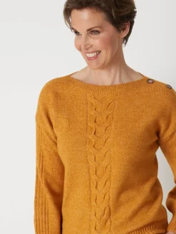 Online Pull encolure bateau en jersey envers Femme Pull