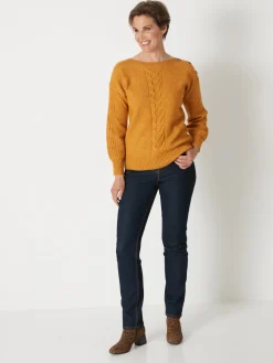 Online Pull encolure bateau en jersey envers Femme Pull