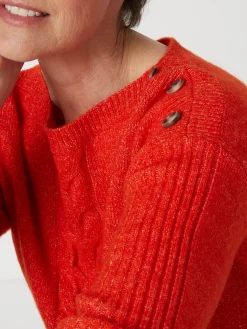 Clearance Pull encolure bateau en jersey envers Femme Pull