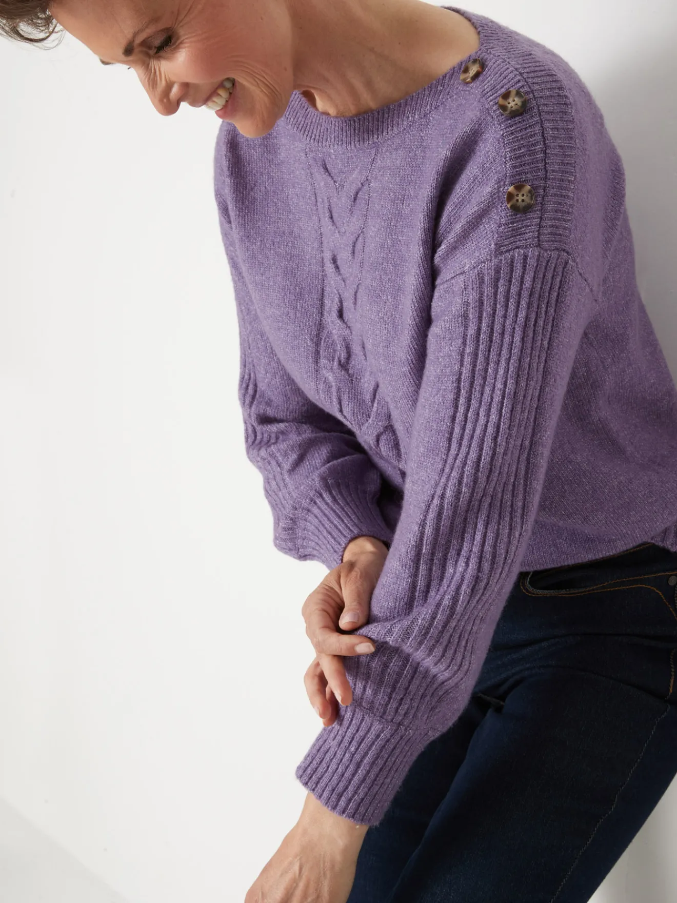 New Pull encolure bateau en jersey envers Femme Pull