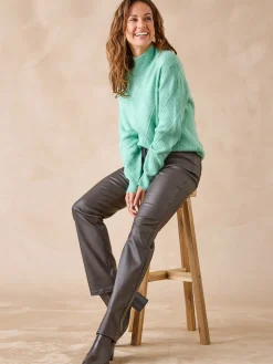 Best Pull géométrique col montant Femme Pull