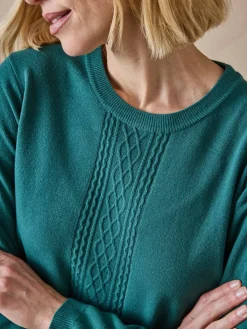 Hot Pull jeux de mailles et torsades Femme Pull