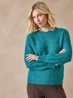 Sale Pull jeux de points fantaisie ajourés Femme Pull