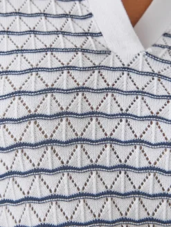 Pull maille fantaisie et jeux de rayures Femme Pull