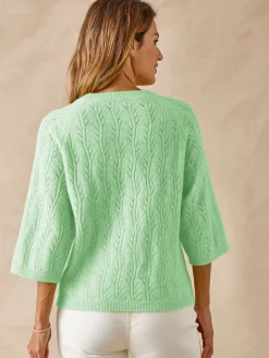 Online Pull manches au coude avec laine Femme Pull