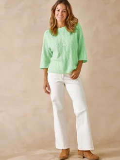 Online Pull manches au coude avec laine Femme Pull