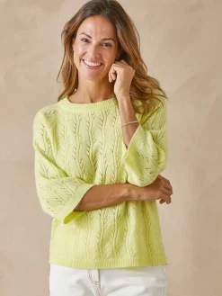 Best Pull manches au coude avec laine Femme Pull