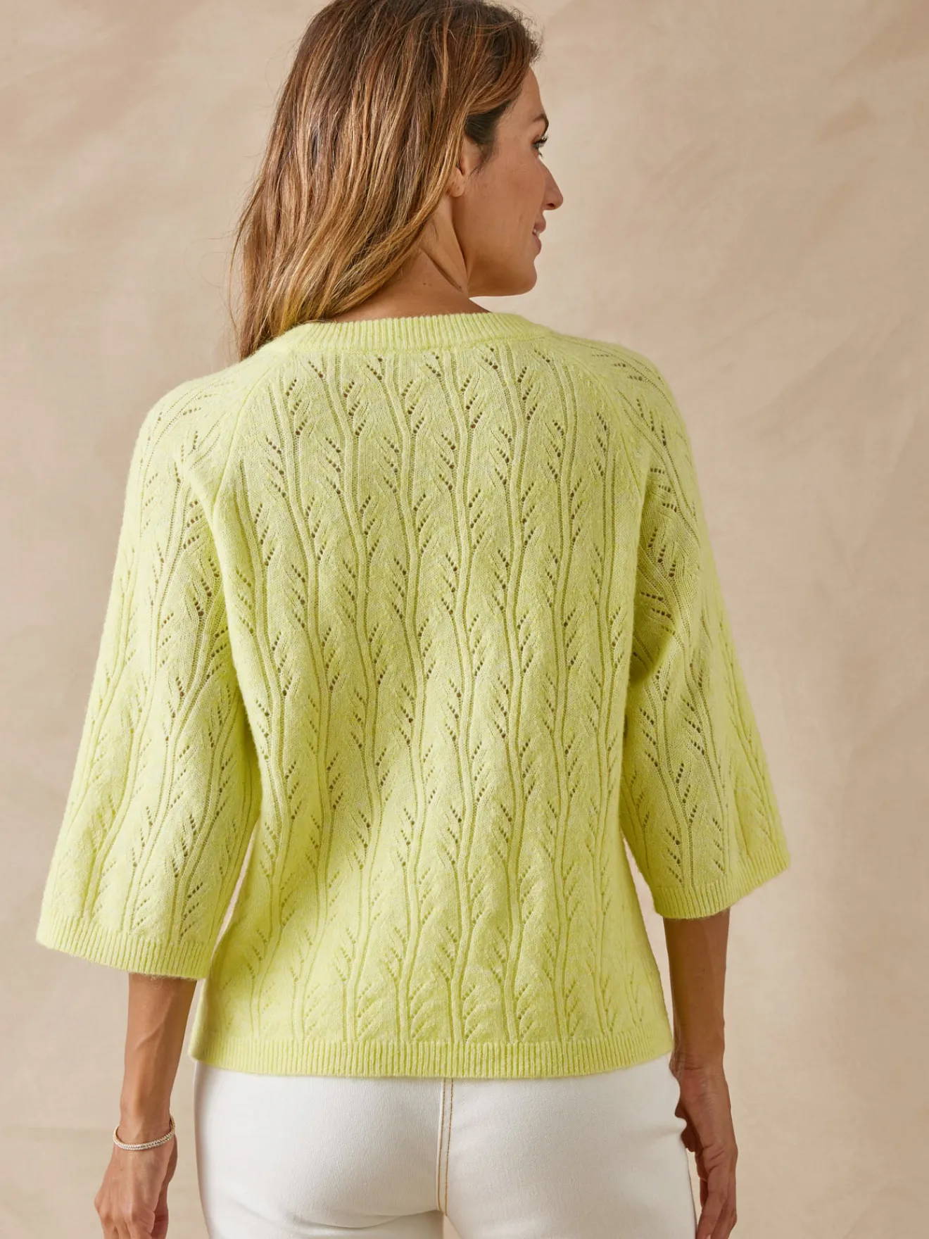 Best Pull manches au coude avec laine Femme Pull