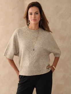 Sale Pull manches courtes avec laine Femme Pull