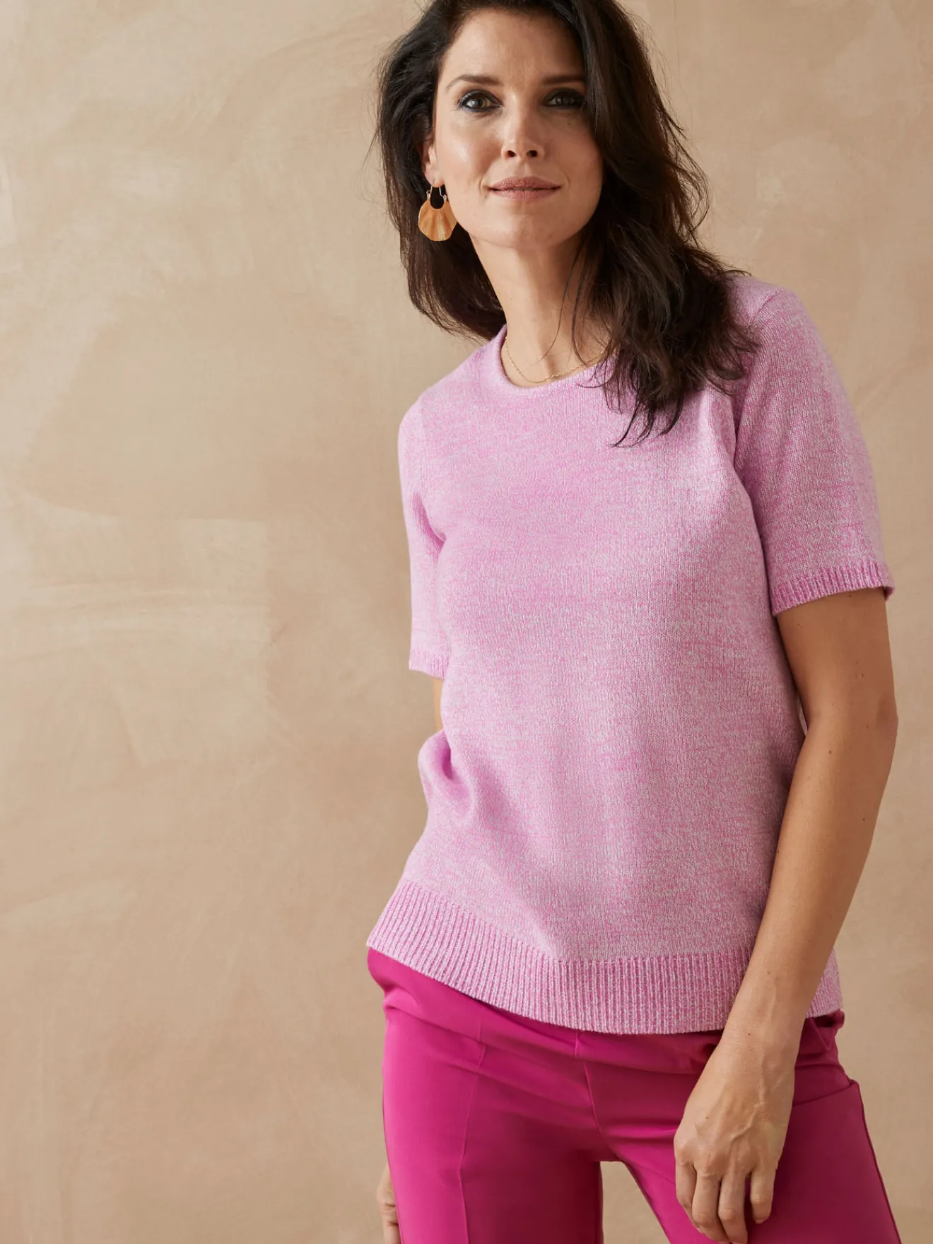 Discount Pull manches courtes encolure ronde Femme Pull