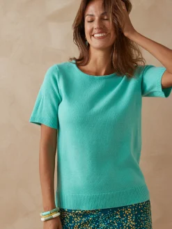 New Pull manches courtes encolure ronde Femme Pull