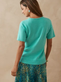 New Pull manches courtes encolure ronde Femme Pull