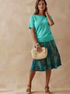 New Pull manches courtes encolure ronde Femme Pull