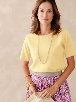 Discount Pull manches courtes encolure ronde Femme Pull