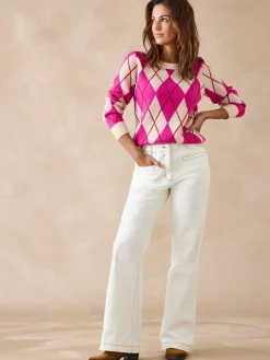 Outlet Pull motifs jacquard géométriques Femme Pull