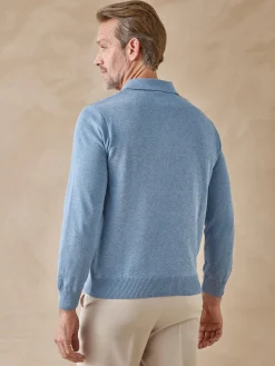 Hot Pull polo jacquard zippé Homme Pull, Sweat