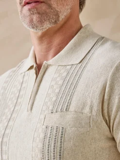 Discount Pull polo zippé manches courtes Homme Pull, Sweat