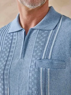 Hot Pull polo zippé manches courtes Homme Pull, Sweat