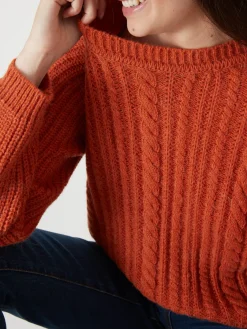 Discount Pull torsadé avec laine et mohair Femme Pull