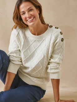 Outlet Pull torsadé col rond Femme Pull