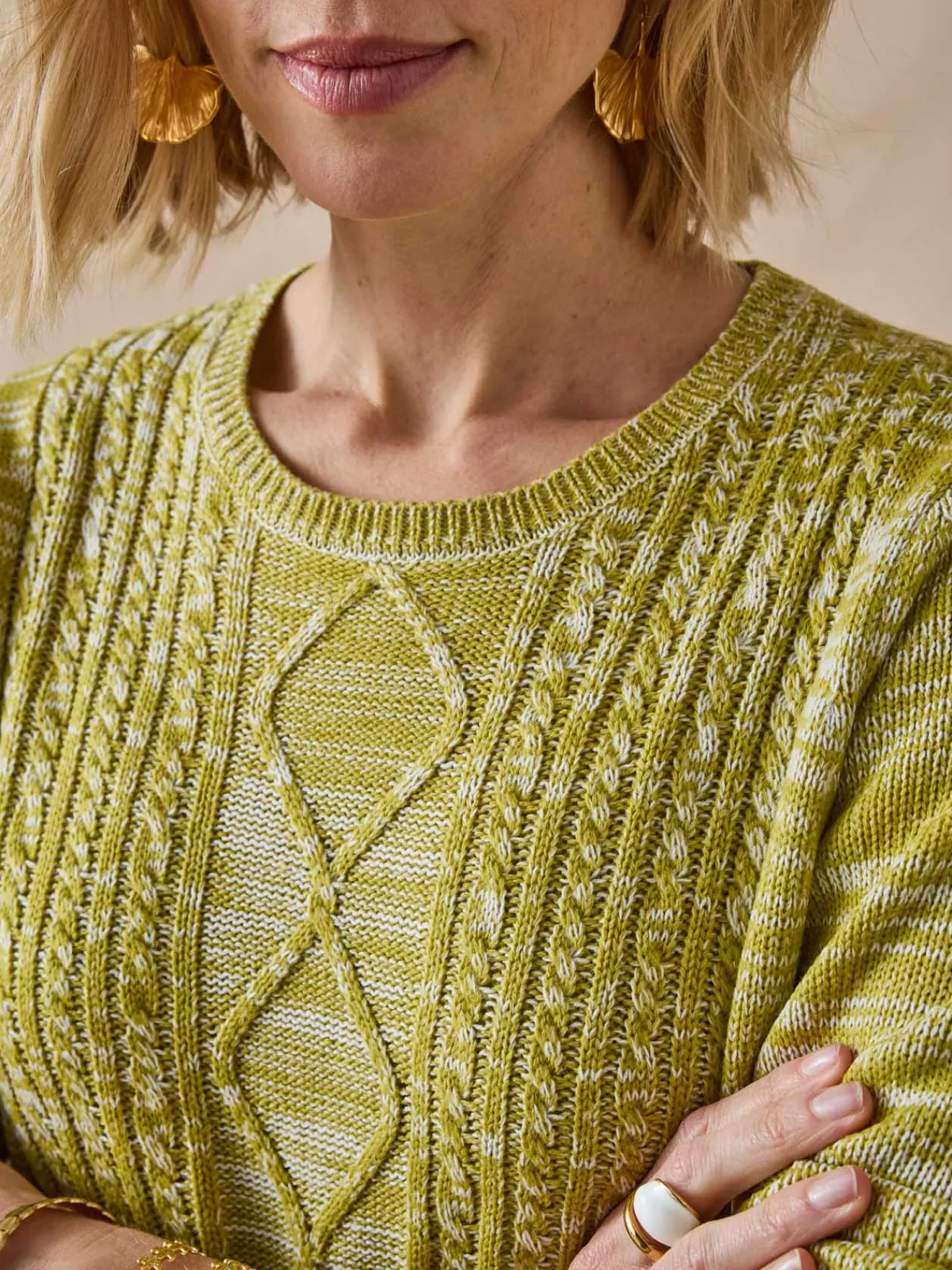 Sale Pull torsadé encolure ronde Femme Pull