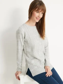 Pull torsadé encolure ronde Femme Pull