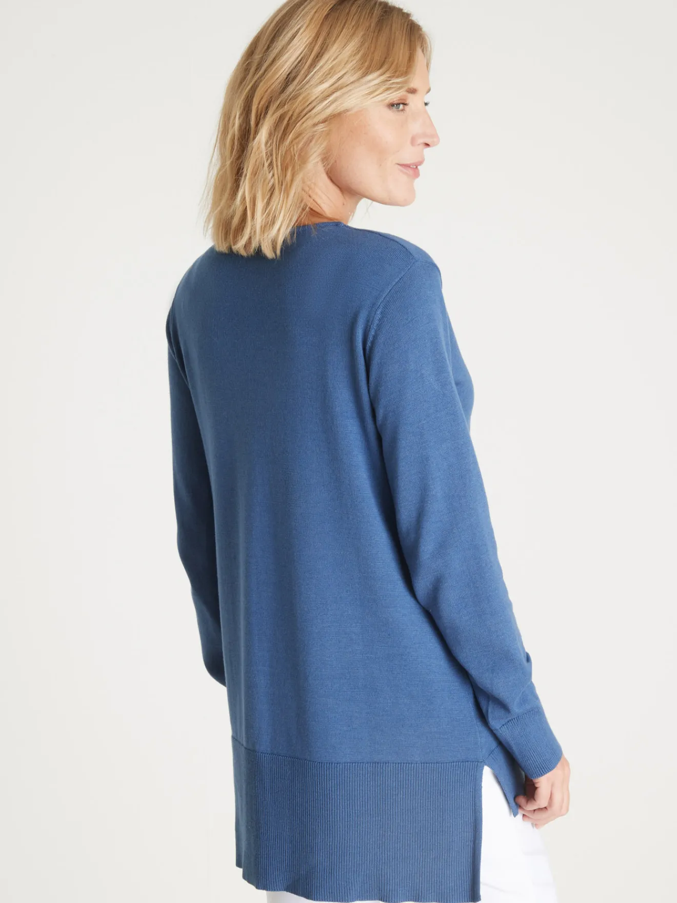 Best Pull tunique maille fine col V Femme Pull