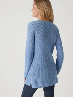 Outlet Pull-tunique côtes perlées Femme Pull