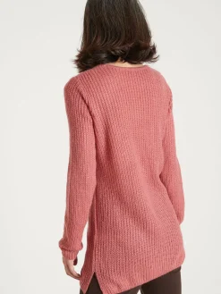 New Pull-tunique côtes perlées Femme Pull