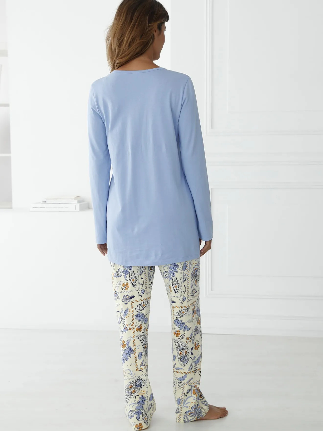 Outlet Pyjama coupe ample jersey pur coton Pyjama