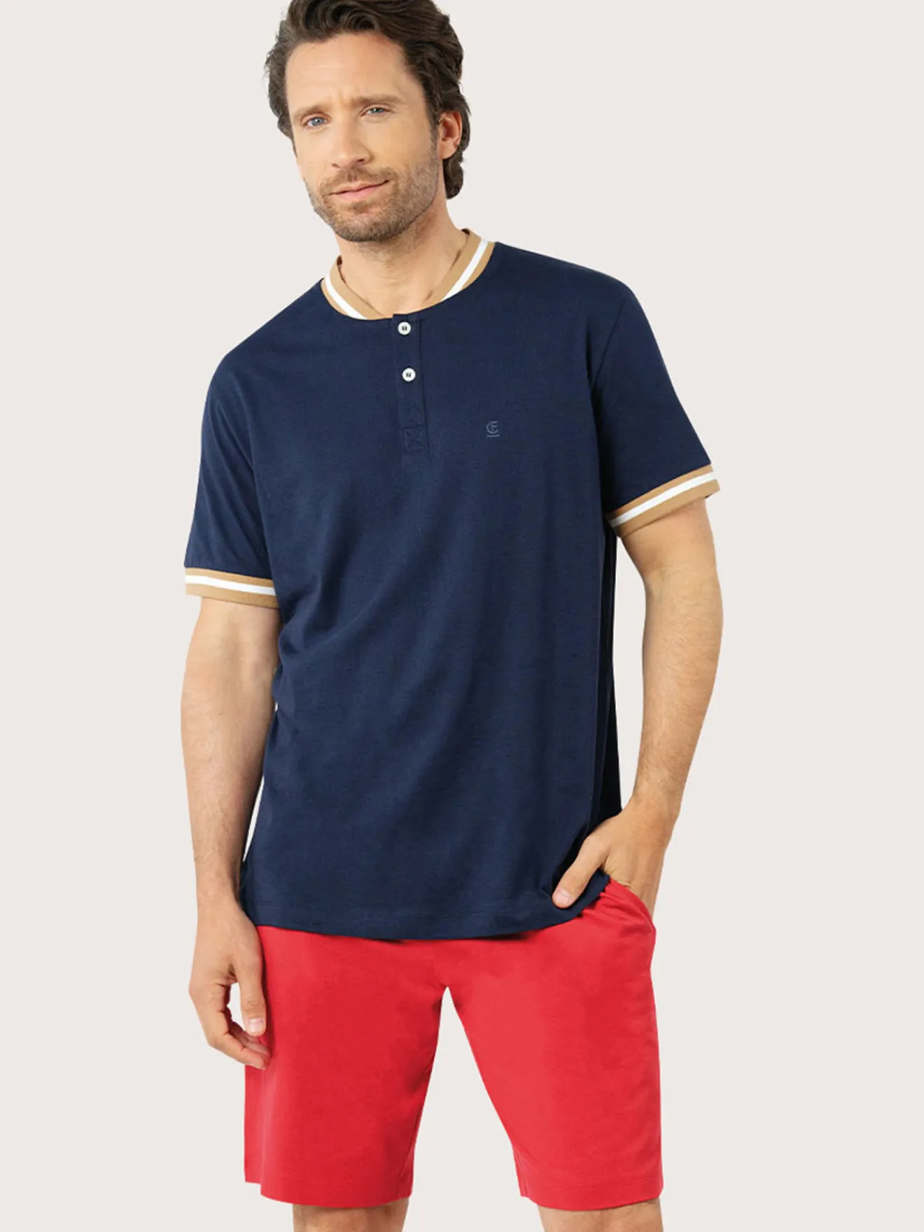 Best Pyjama court Caual col tunisien Homme Pyjama