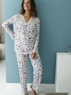 Outlet Pyjama empiècement dentelle Pyjama