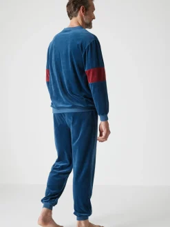 Outlet Pyjama forme jogging en velours Homme Pyjama