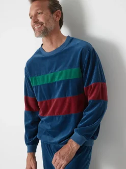 Outlet Pyjama forme jogging en velours Homme Pyjama