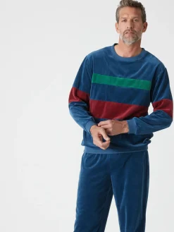 Outlet Pyjama forme jogging en velours Homme Pyjama