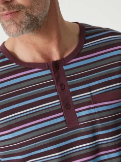 Discount Pyjama rayé pur coton peigné Homme Pyjama