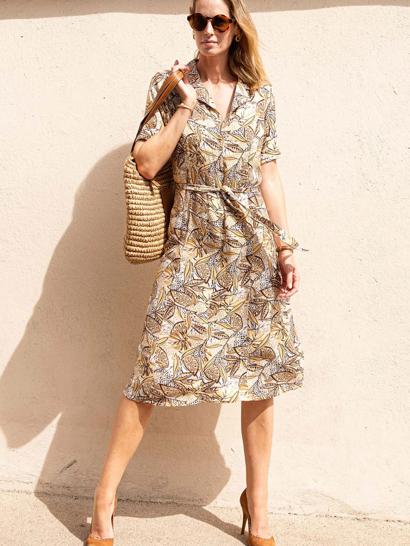 Discount Robe col tailleur manches courtes Femme Robe