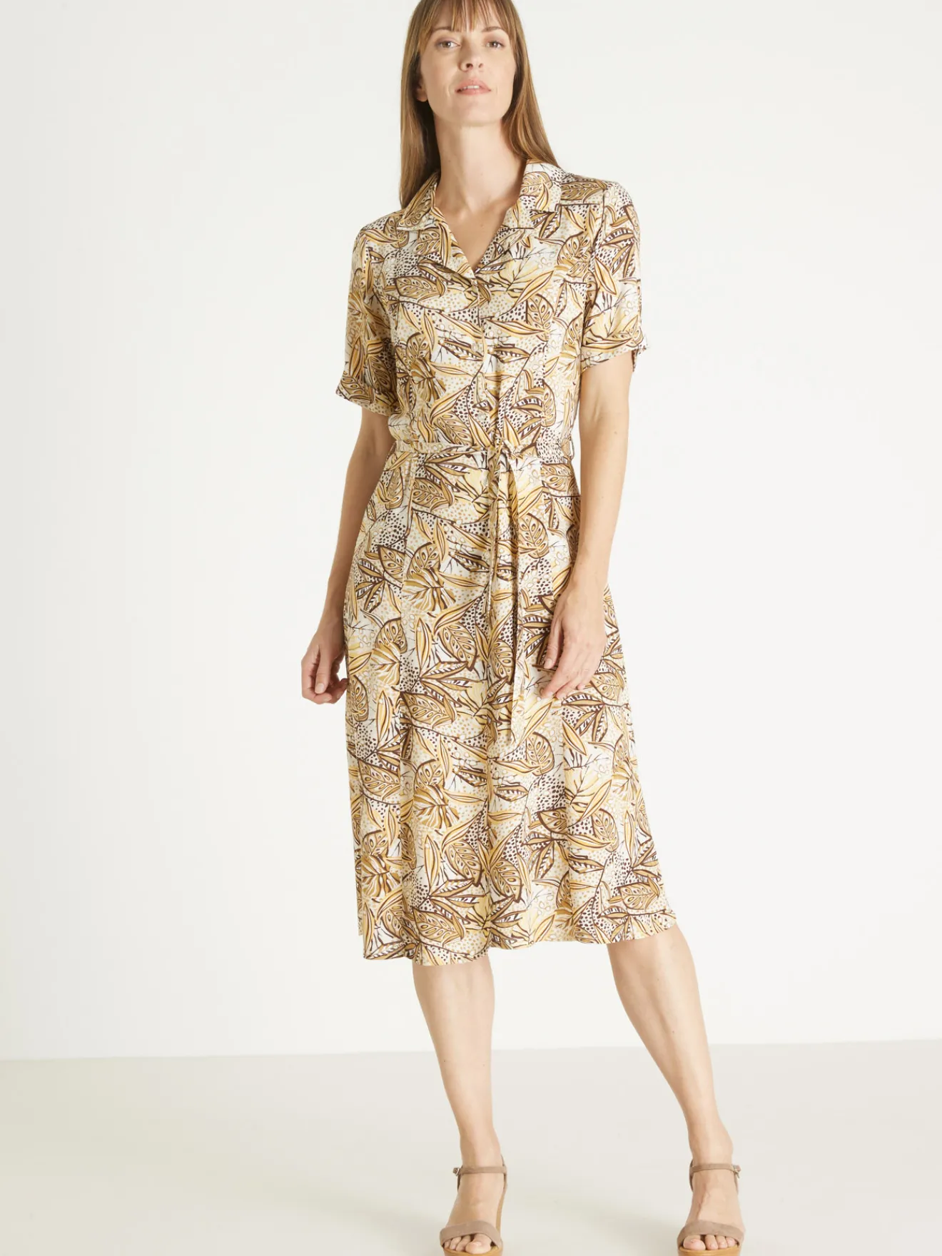 Discount Robe col tailleur manches courtes Femme Robe