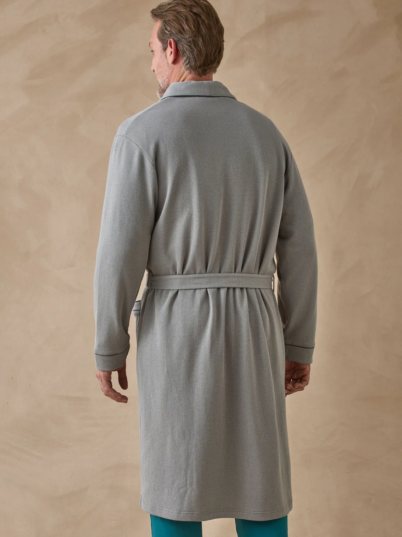 Best Robe de chambre en maille nid d'abeille Homme Veste D'Intérieur Et Robe De Chambre